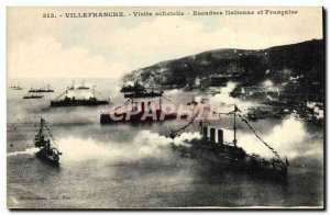 Old Postcard Villefranche official visit Italian and French Wings Charter