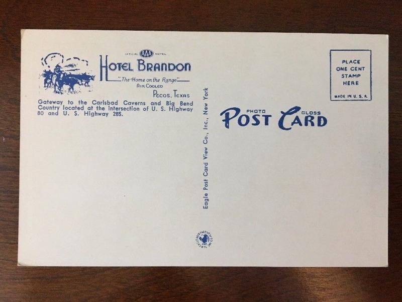 Hotel Brandon, Pecos, Texas. A9