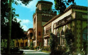 Vtg Sarasota Florida FL John Ringling Residence Home Main Facade Postcard