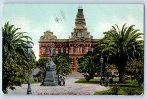 San Jose California Postcard City Hall Park Exterior View c1908 Vintage Antique