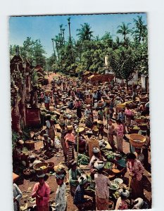 Postcard Village Market Scene Bali Indonesia