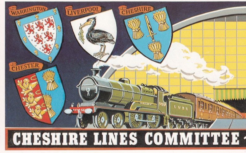 Cheshire Lines Committee Railway Liverpool Warrington Train Postcard