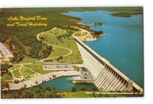 Arkansas AR Postcard 1967 Lake Norfork Dam and Trout Hatchery