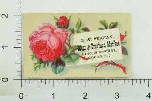 1880's L. W. Fernan Meat & Provision Market Pink Roses Image P108