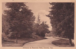 TORONTO, Ontario, Canada, PU-1913; Entrance To Reservoir Park