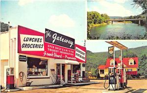 Williamsport PA Gateway Store Gas Station S&H Green Stamp Sign Postcard