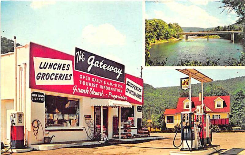 Williamsport PA Gateway Store Gas Station S&H Green Stamp Sign Postcard