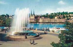 Schweiz Luzern Wagenbach Brunnen Real Photo