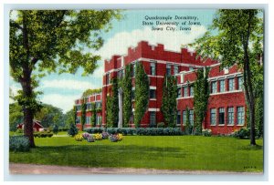 c1940s Quadrangle Dormitory State University of Iowa Iowa City Iowa IA Postcard