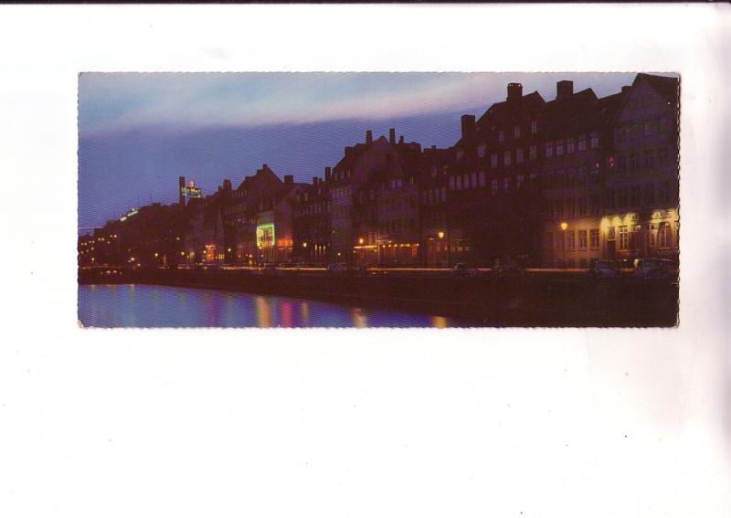 Nyhavn at Night, Copenhagen, Denmark, Double Width