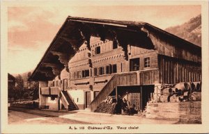 Switzerland Château-d'Oex Vieux Chalet Vintage Postcard C208