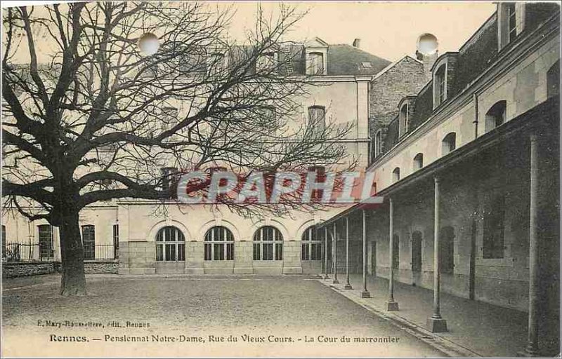 Old Postcard Rennes rue Pensiennat Our Lady of the Old Course The Course ches...