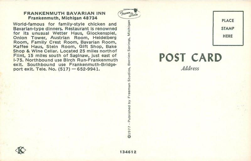 Frankenmuth MichiganBavarian InnConcessionTourist Jeep Train1977 Postcard