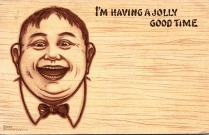 Humour Fat Man Smiling I'm Having A Jolly Good Time 1908