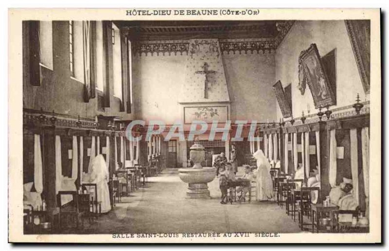 Old Postcard Hotel Dieu in Beaune Ore Riviera room Saint Louis restaurant in ...