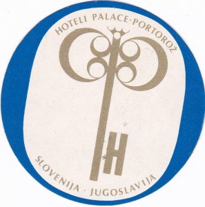 Jugoslavia Pororoz Hotel Palace Vintage Luggage Label sk3561