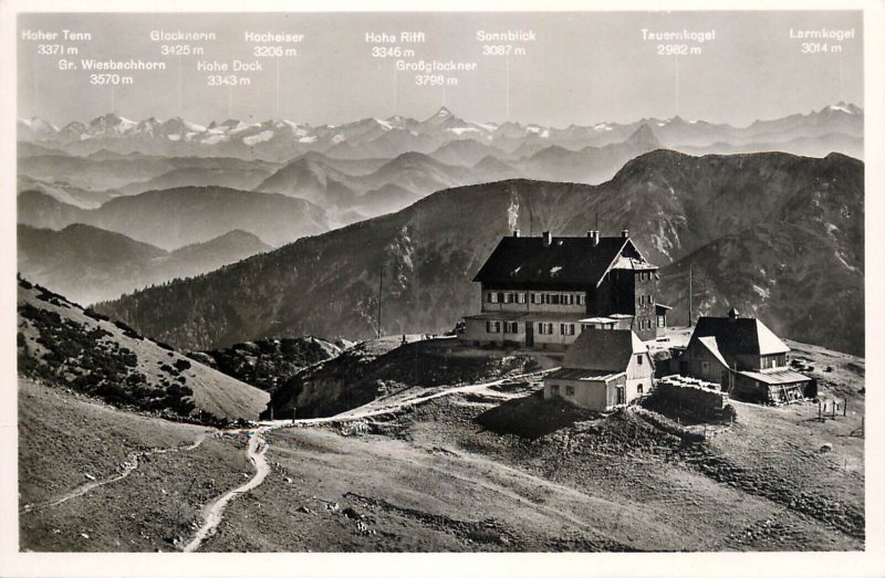 Germany Rotwandhaus mit Grossglockner mountains range panorama postcard