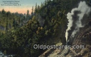 Long Tunnel, Feather River Canyon Trains, Railroads 1914 crease right top cor...
