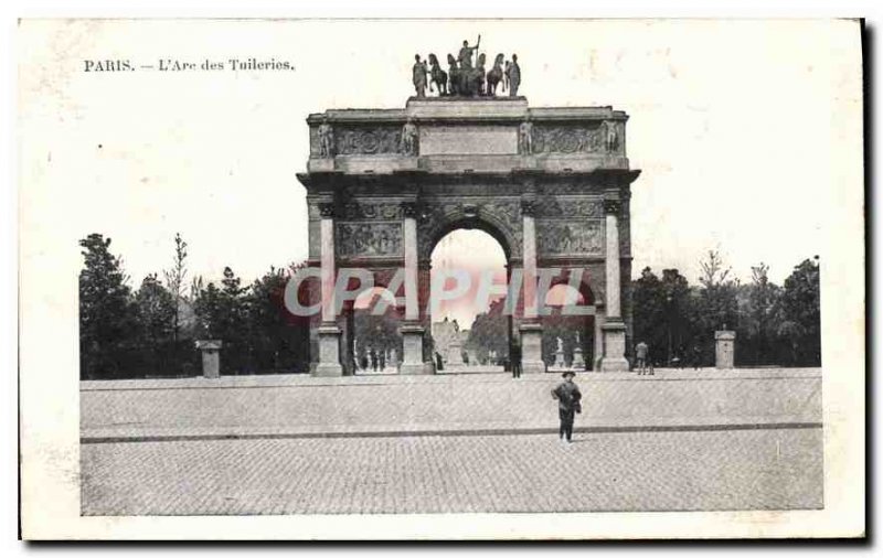 Old Postcard Paris Arc Tuileries