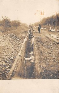 Ditch Diggers Real Photo Unused 