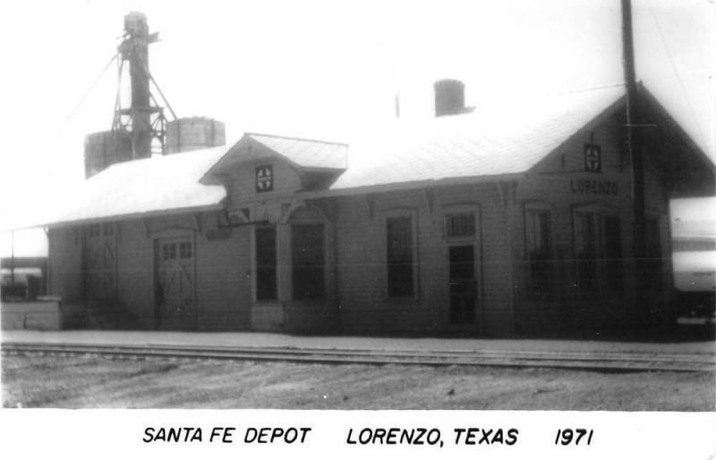 Lorenzo Texas Santa Fe Depot Real Photo Antique Postcard K73246