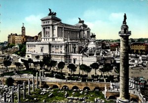 Italy Roma Rome The Vittorio Emanuele II Monument and Trajan Forum