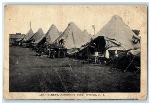 c1920's Mobilization Camp WW US Army Soldiers Tent Syracuse New York NY Postcard