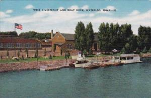 Iowa Waterloo West Riverfront and Boat Dock