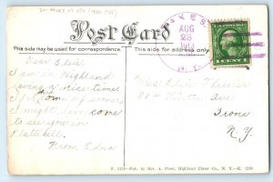 1913 High School Highland New York NY DPO (1884-1938) Oakes NY Antique Postcard