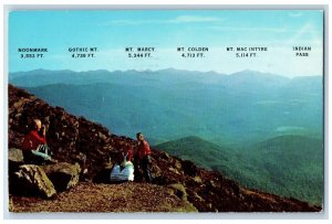 Adirondacks New York NY Postcard Whiteface Mountains Summit 1958 Vintage Antique