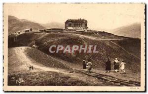 Old Postcard Luchon Superbagneres Train And The Grand Hotel