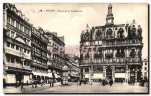 Old Postcard Rouen Cathedral Square