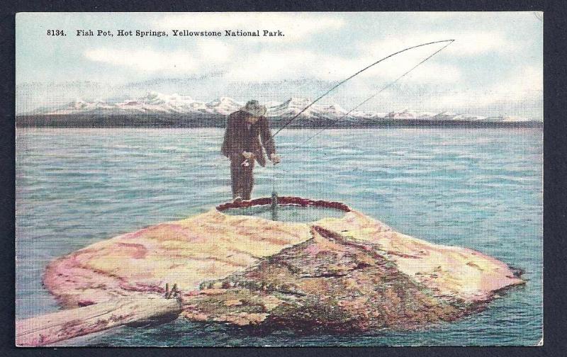 Fish Pot Hot Springs Yellowstone Park Wyoming unused c1920