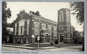 VINTAGE POSTCARD METHODIST CHURCH AT LOWELL INDIANA c. 1920