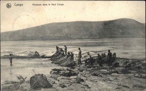 Congo Native Fishermen Fishing c1910 Used Postcard