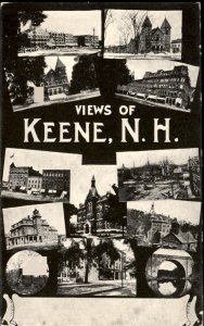 Keene New Hampshire Multiview Town Sites c1900-20s Vintage Postcard