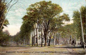 Maine Waterville Junction Of Silver and Elm Streets 1910