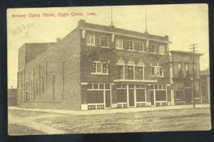 EAGLE GROVE IOWA NATIONAL GUARD ARMORY OPERA HOUSE THEATRE VINTAGE POSTCARD