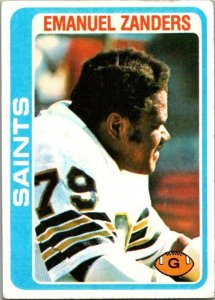 1978 Topps Football Card Emanuel Zanders New Orleans Saints sk7449