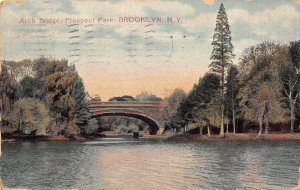 Brooklyn New York 1909 Postcard Arch Bridge Prospect Park