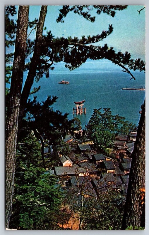 Miyajima Island Shrine Hiroshima Inland Sea Scenic Spot Japan Postcard W9