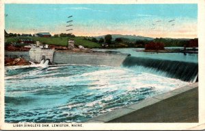 Maine Lewiston Libbey Dingleys Dam 1930 Curtech
