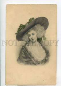 3105687 Portrait Lady in HAT by WICHERA Vintage Novitas PC