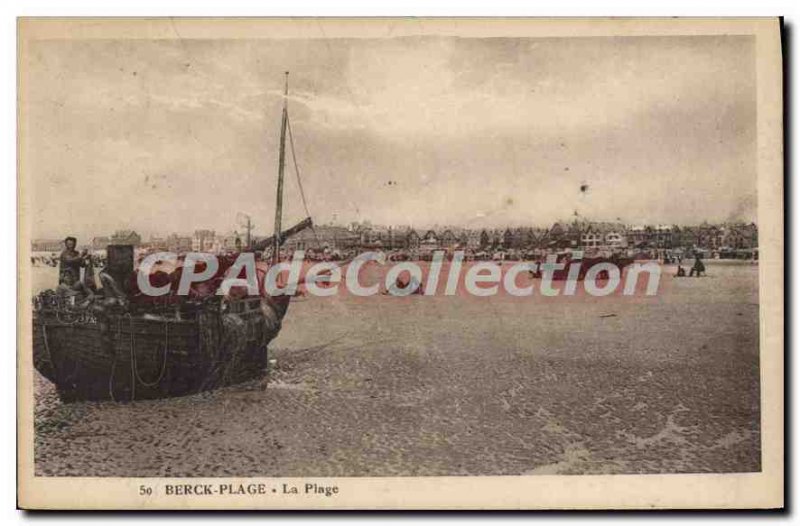 Old Postcard Berck Plage beach