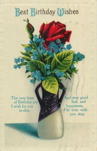 Postcard Greetings birthday flowers vase