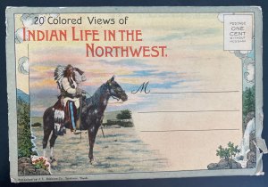 20 Colored Postcards Native American Little Indian Life In The Northwest