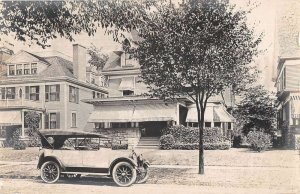 Car Automobile in Front of Residence Real Photo Vintage Postcard AA27647