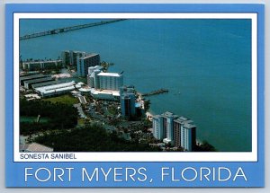 Sonesta Sanibel, Resort, Fort Myers, Florida, Chrome Aerial View Postcard