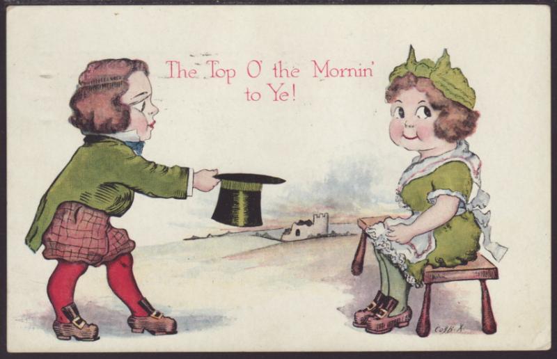 Top O the Mornin,Man,Woman Postcard