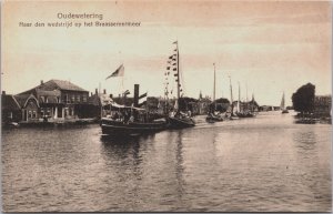 Netherlands Oudewetering Naar Den Wedstrijd op het Braassemermeer Postcard C090